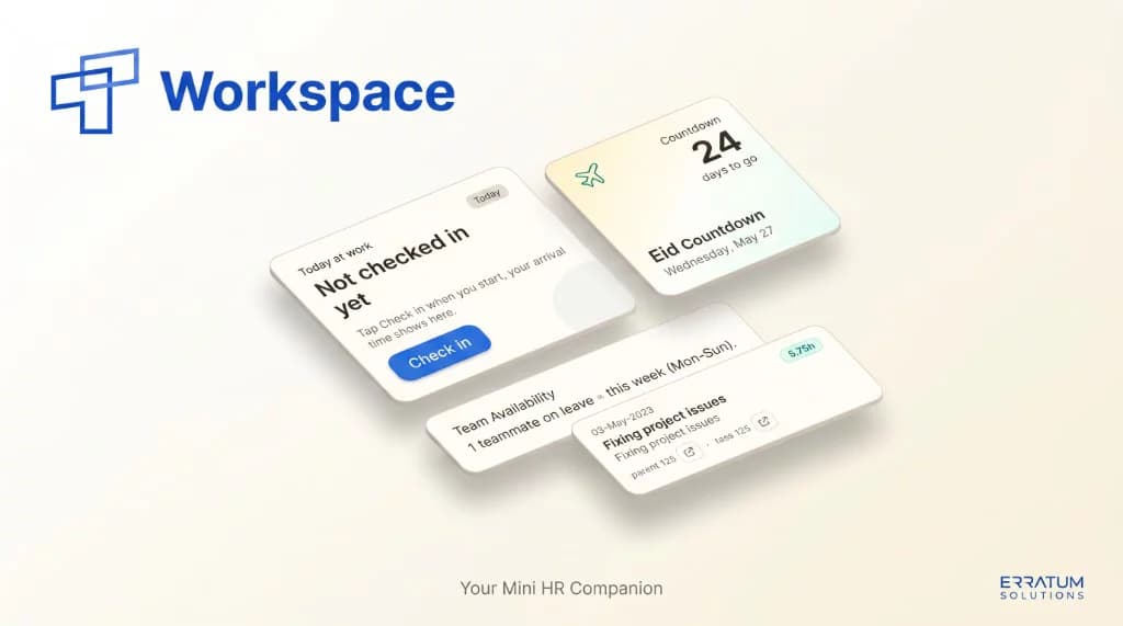 Workspace employee management app promotional graphic
